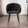 Lot de 2 chaises contemporaines et enveloppantes en tissu noir "Kandy"