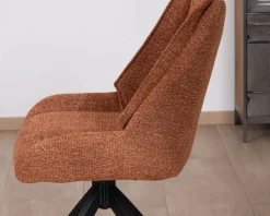 Lot de 2 chaises contemporaines en tissu terracotta 