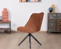 Lot de 2 chaises contemporaines en tissu terracotta 