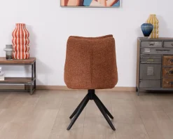 Lot de 2 chaises contemporaines en tissu terracotta 