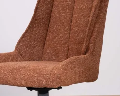 Lot de 2 chaises contemporaines en tissu terracotta 