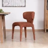 Lot de 2 chaises contemporaines avec habillage intégral en tissu terracotta “Milano”