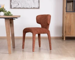 Lot de 2 chaises contemporaines avec habillage intégral en tissu terracotta “Milano”