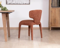 Lot de 2 chaises contemporaines avec habillage intégral en tissu terracotta “Milano”