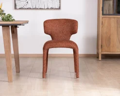 Lot de 2 chaises contemporaines avec habillage intégral en tissu terracotta “Milano”