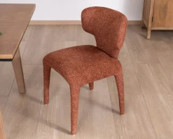Lot de 2 chaises contemporaines avec habillage intégral en tissu terracotta “Milano”