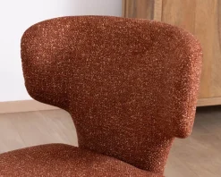 Lot de 2 chaises contemporaines avec habillage intégral en tissu terracotta “Milano”