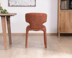 Lot de 2 chaises contemporaines avec habillage intégral en tissu terracotta “Milano”