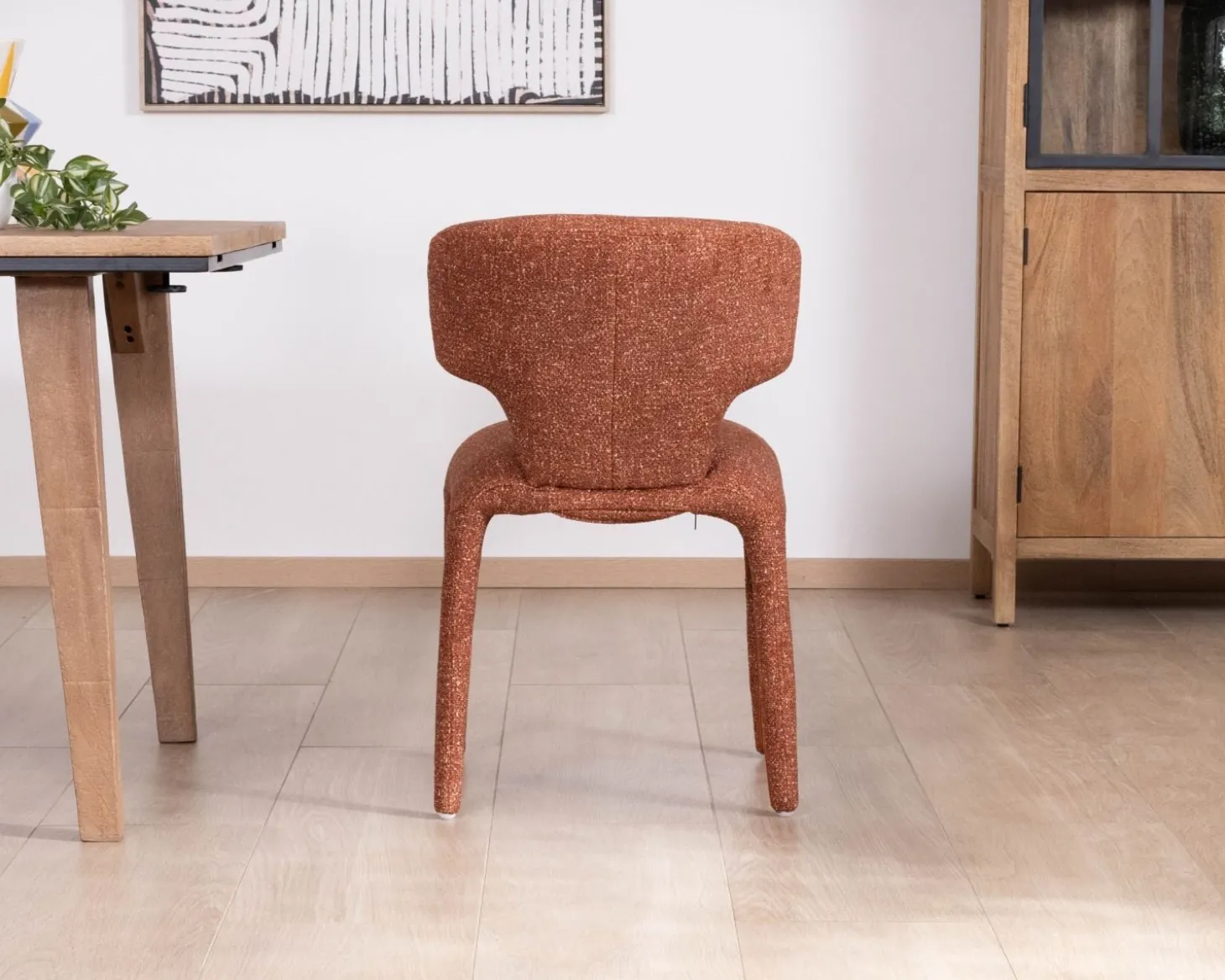 Lot de 2 chaises contemporaines avec habillage intégral en tissu terracotta “Milano”