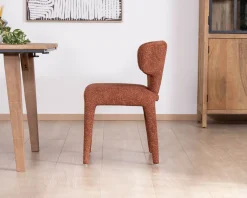 Lot de 2 chaises contemporaines avec habillage intégral en tissu terracotta “Milano”