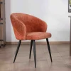 Lot de 2 chaises contemporaines et enveloppantes en tissu bouclé terracotta "Kandy"