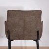 Lot de 2 chaises de bar bi-matière cognac et marron "Lokka" esprit rétro