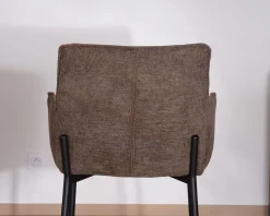 Lot de 2 chaises de bar bi-matière cognac et marron "Lokka" esprit rétro