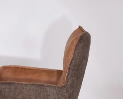 Lot de 2 chaises de bar bi-matière cognac et marron 