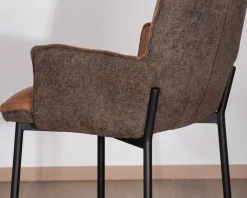 Lot de 2 chaises de bar bi-matière cognac et marron 