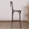 Lot de 2 chaises de bar gris foncé "Snack Indus" métal et bois