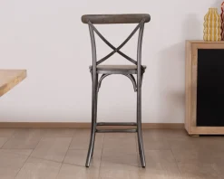Lot de 2 chaises de bar gris foncé 