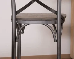Lot de 2 chaises de bar gris foncé 