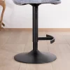 Lot de 2 chaises de bar matelassées réglables en hauteur "Topley" tissu gris bleuté