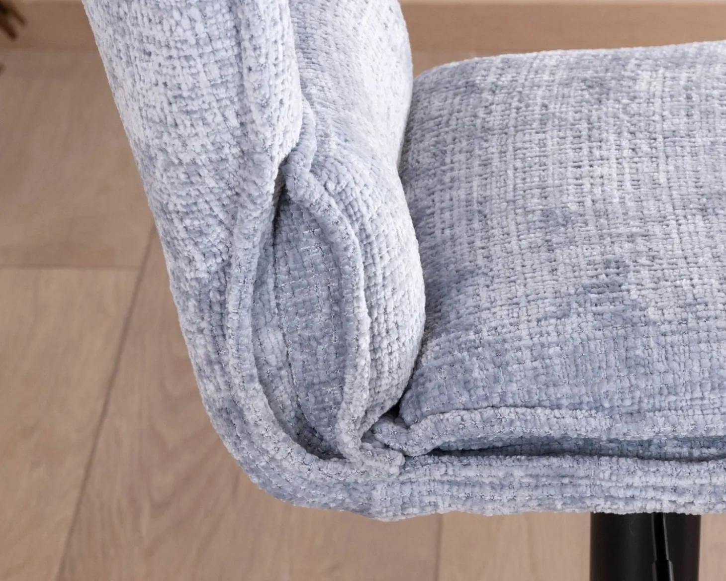 Lot de 2 chaises de bar matelassées réglables en hauteur "Topley" tissu gris bleuté