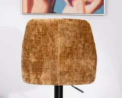 Lot de 2 chaises de bar pivotantes et réglables en velours ocre