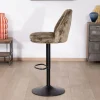 Lot de 2 chaises de bar réglables en hauteur "Zoung" en velours moka