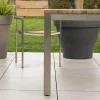 Lot de 4 chaises de jardin empilables en teck et acier inoxydable "Melta"