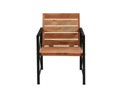 Lot de 2 chaises de jardin en bois et métal "Gardénia"