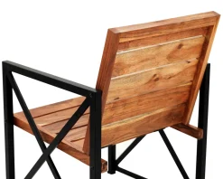 Lot de 2 chaises de jardin en bois et métal "Gardénia"