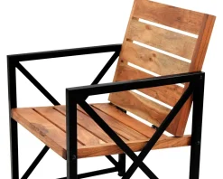 Lot de 2 chaises de jardin en bois et métal 