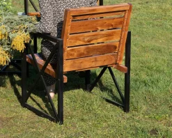 Lot de 2 chaises de jardin en bois et métal 