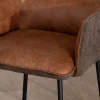 Lot de 2 chaises de repas confort "Lokka" bi-matière cognac et marron