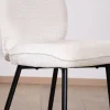 Lot de 2 chaises de repas confort style scandinave "Kinsac" en tissu bouclette blanc