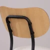 Lot de 4 chaises de repas rétro assise bois et tissu gris "Lino"