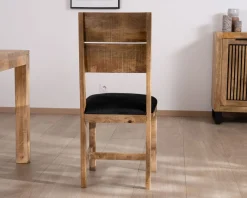 Lot de 2 chaises de repas en manguier brut 