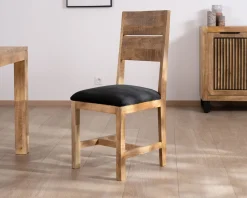 Lot de 2 chaises de repas en manguier brut 