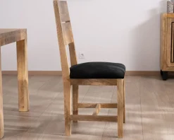 Lot de 2 chaises de repas en manguier brut 