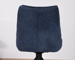 Lot de 2 chaises de repas en tissu bleu nuit 