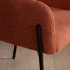 Lot de 2 chaises de repas terracotta et pieds métal style vintage "Riméno"