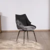 Lot de 2 chaises de repas contemporaines design "Niko" tissu anthracite
