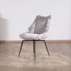 Lot de 2 chaises de repas design et enveloppantes en tissu gris clair "Niko"