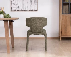 Lot de 2 chaises de repas habillage intégral esprit design “Milano” en tissu chiné vert kaki
