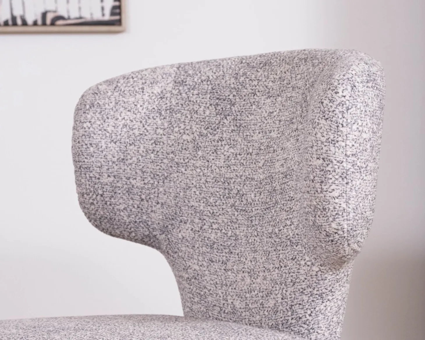 Lot de 2 chaises de repas contemporaines “Milano” en tissu chiné gris clair à habillage intégral