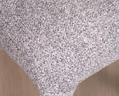 Lot de 2 chaises de repas contemporaines “Milano” en tissu chiné gris clair à habillage intégral