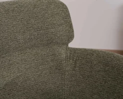 Lot de 2 chaises de repas en tissu kaki et pieds métal "Riméno"