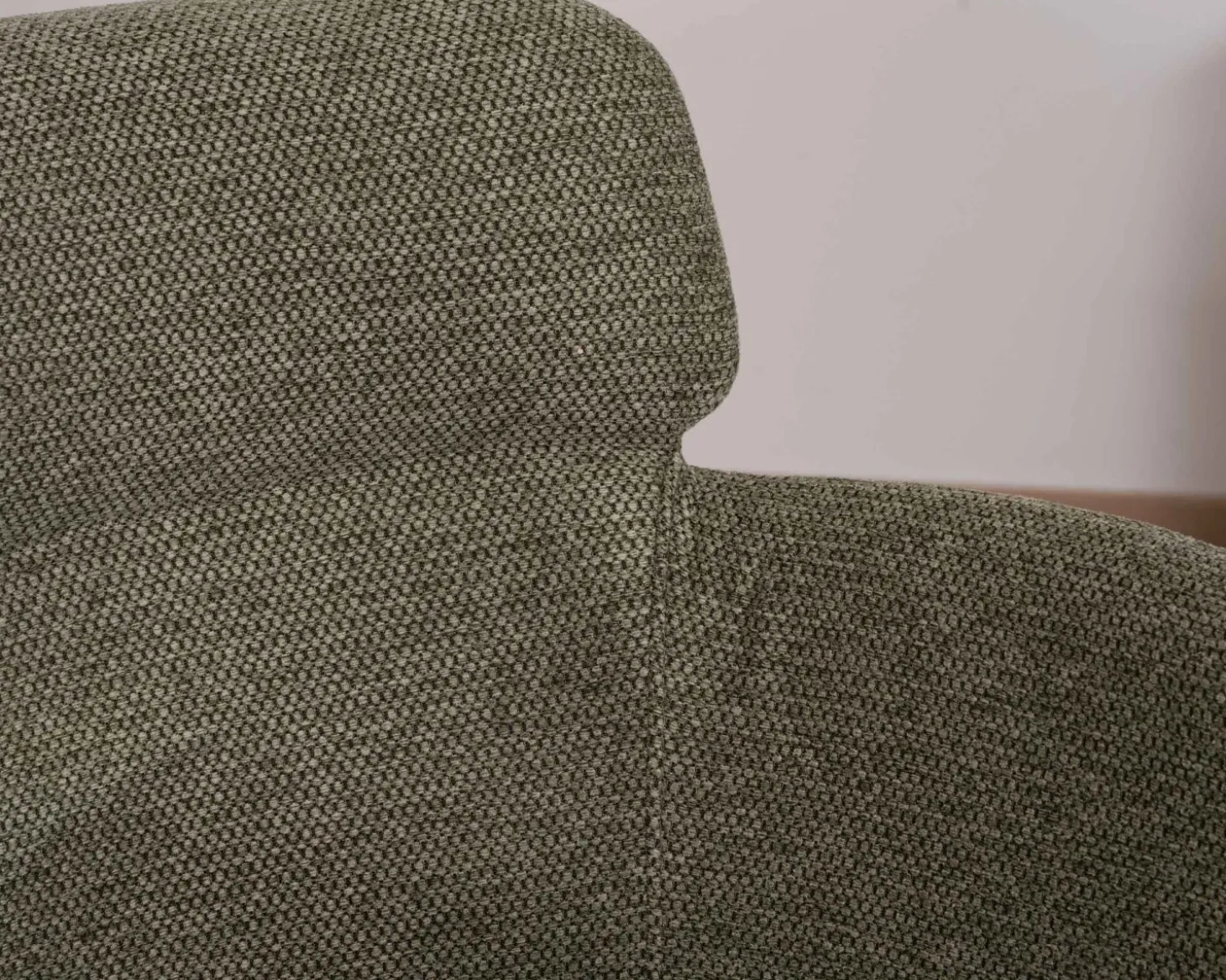 Lot de 2 chaises de repas en tissu kaki et pieds métal "Riméno"