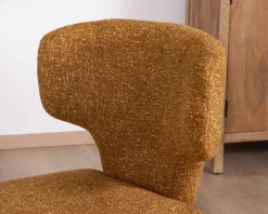 Lot de 2 chaises de repas design “Milano” revêtement intégral tissu jaune moutarde
