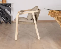 Lot de 2 chaises de repas confort et design en teck recyclé "Eole"