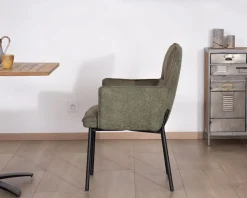 Lot de 2 chaises de repas look rétro "Lokka" bi-matière vert