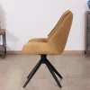 Lot de 2 chaises de repas pivotantes et matelassée en tissu moutarde "Webber"